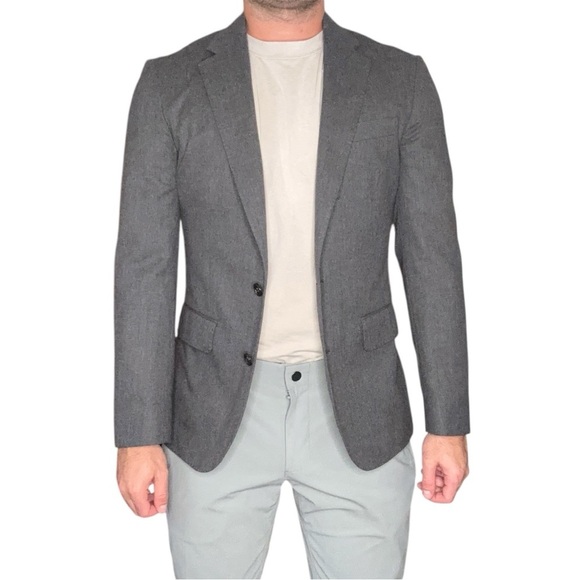 J. Crew Ludlow Slim Unstructured Blazer Jacket English Cotton Wool Size 36S Gray